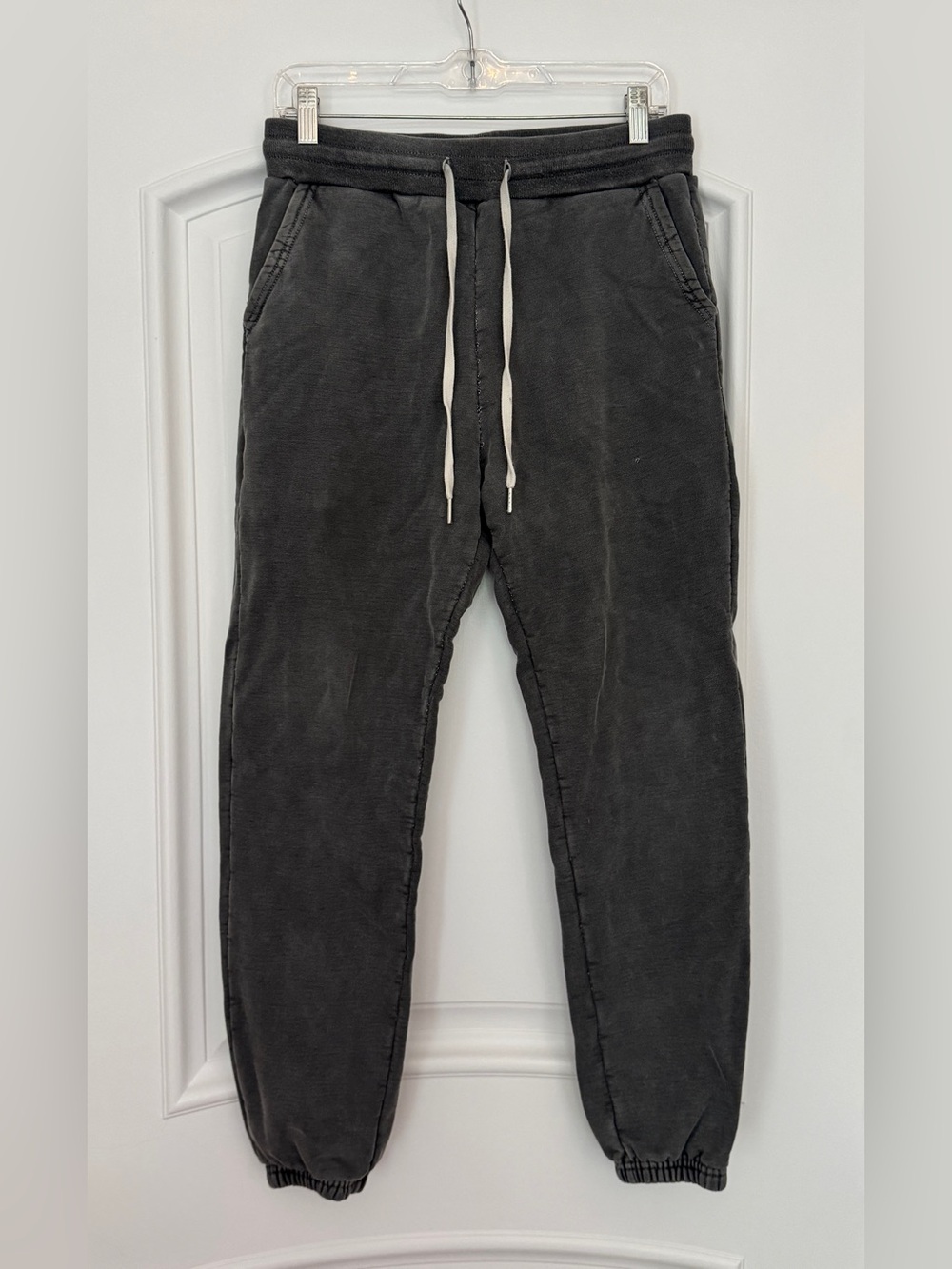 John Elliott Gray Distressed Drawstring Jogger Sweatpants - Picture 1 of 6